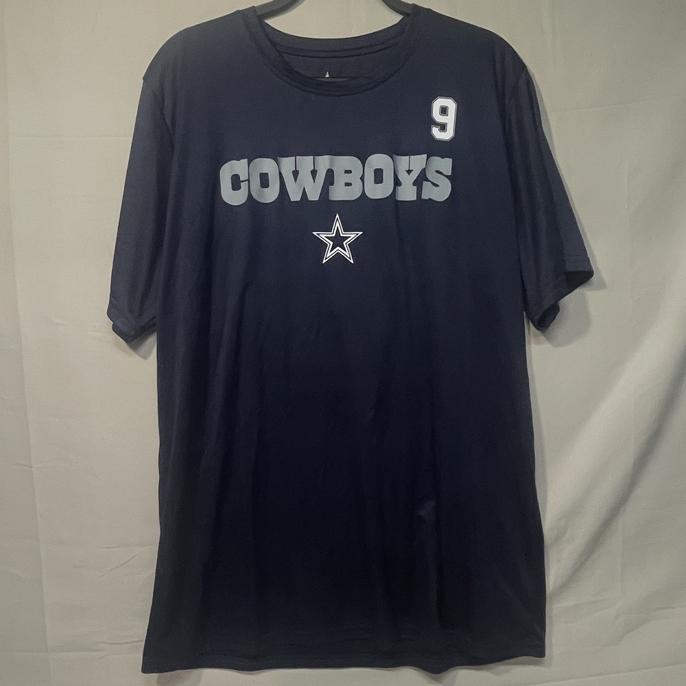 Dallas Cowboys TONY ROMO #9 Navy Blue TShirt Mens Size XL Fan Gear Game Day Wear